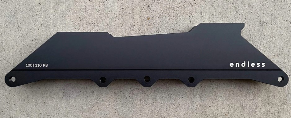 black Endless 100 RB inline skate frame with a balanced rocker for 4x100 mm setups and 3x110mm setups